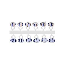 НАБОР МИКРО-БИС ШАР 3,1 мм.  Бело-синий арбуз, 3,1 мм.  Бело-красно-синий арбуз, (12 штук)             тип подвески-короткая